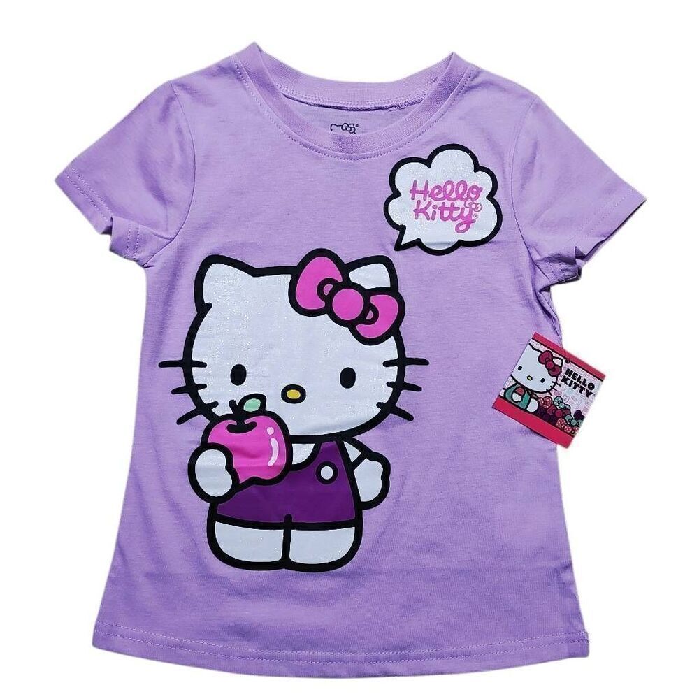 Hello Kitty Sanrio Purple Short Sleeve T-Shirt -G
